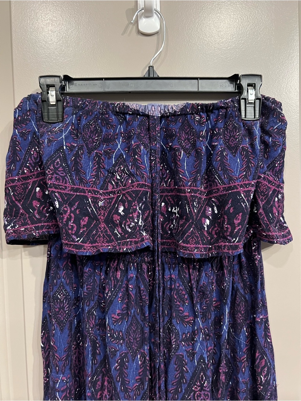 Forever 21 Purple and Navy Printed Strapless Flowy Maxi Dress - Picture 2 of 8